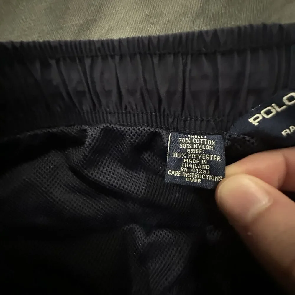 Vintage Polo Sport Ralph Lauren Board Shorts Mens L Navy Mesh Lined Y2K 2000s